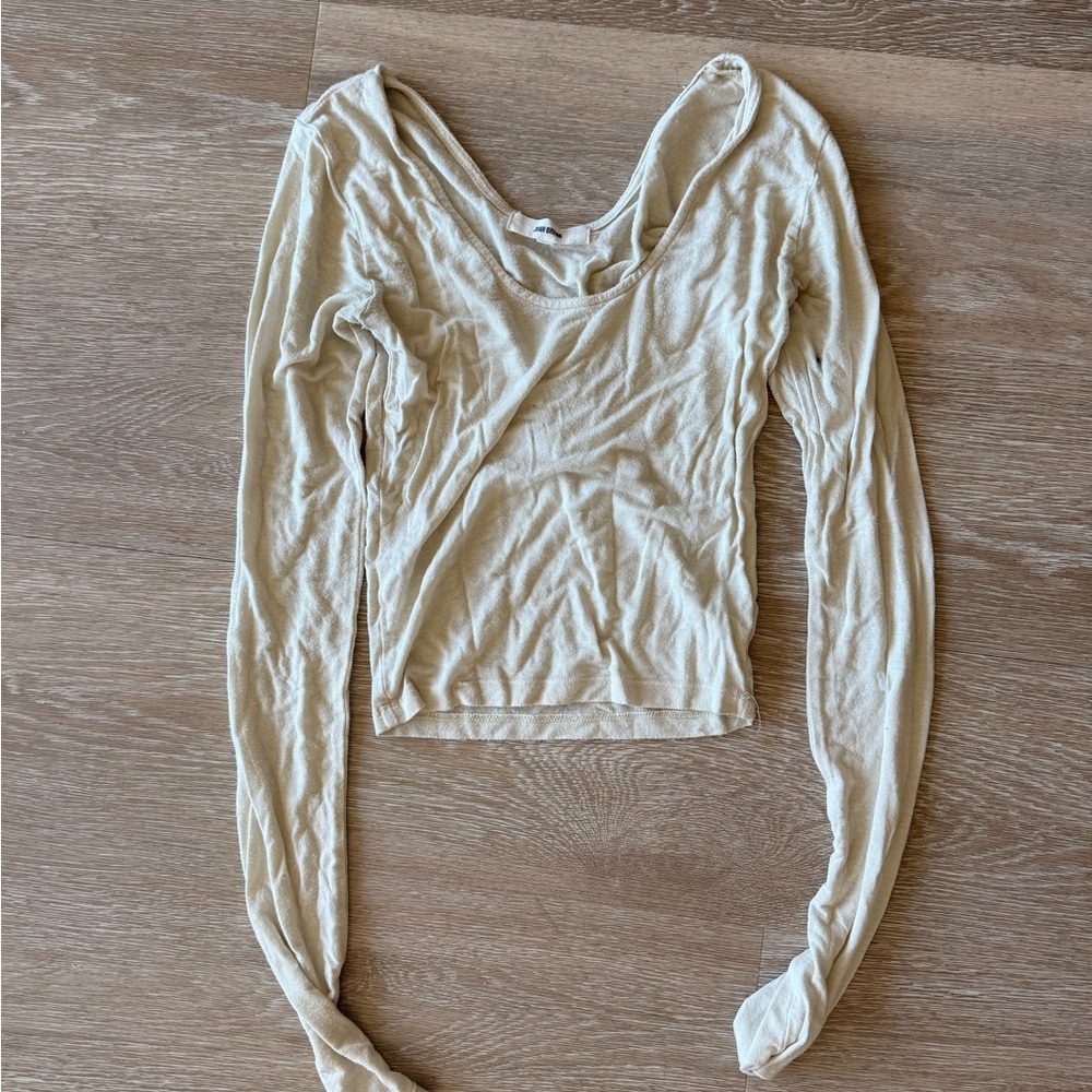 Cream Long Sleeve Women's Top